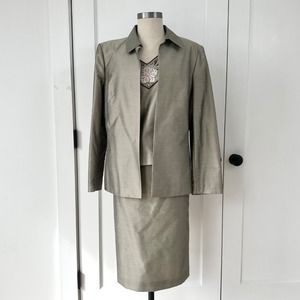 Kasper Vintage Skirt Suit Set‎ Embellished Top Career Interview Outfit Size 12